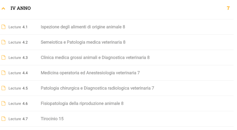 quarto anno veterinaria