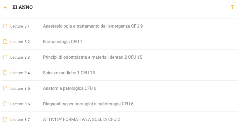 terzo anno odonto