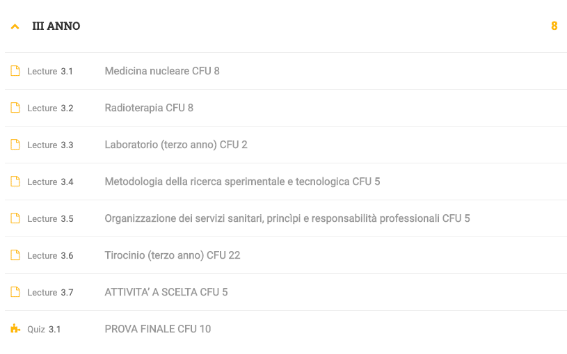 terzo anno radiologia