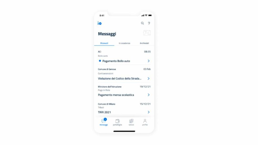 App IO - servizi di cui fruire