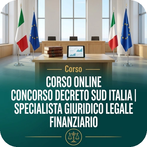 Corso online Concorso Decreto Sud Italia | Specialista Giuridico Legale Finanziario